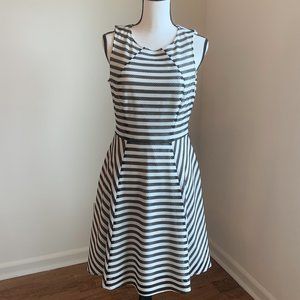 Cremieux Black and White Stripe Dress